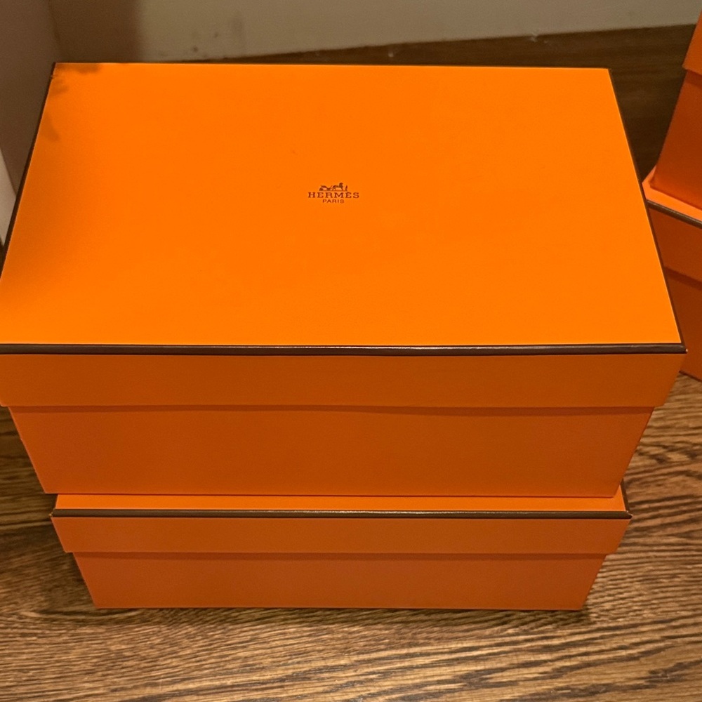 Ser of 2 Hermes shoes boxes - from oran sandals